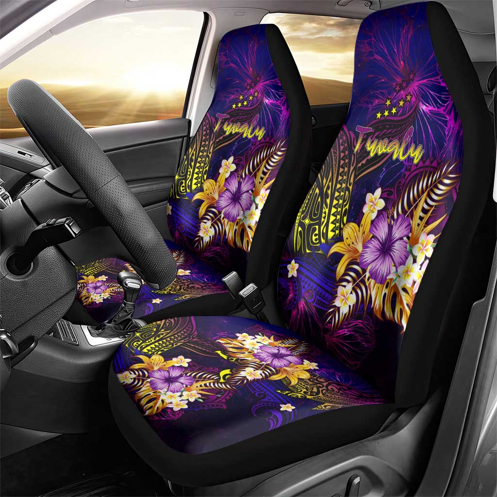 Tuvalu Car Seat Cover Whale Hibiscus Polynesian