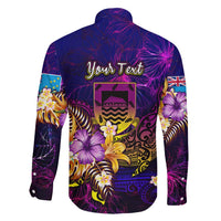 Tuvalu Family Matching Long Sleeve Bodycon Dress and Hawaiian Shirt Whale Hibiscus Polynesian