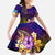 Tuvalu Family Matching Off The Shoulder Long Sleeve Dress and Hawaiian Shirt Whale Hibiscus Polynesian