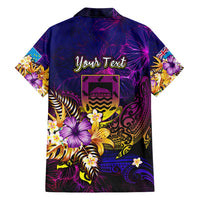 Tuvalu Family Matching Short Sleeve Bodycon Dress and Hawaiian Shirt Whale Hibiscus Polynesian