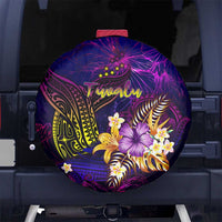 Tuvalu Spare Tire Cover Whale Hibiscus Polynesian