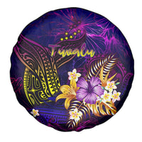 Tuvalu Spare Tire Cover Whale Hibiscus Polynesian