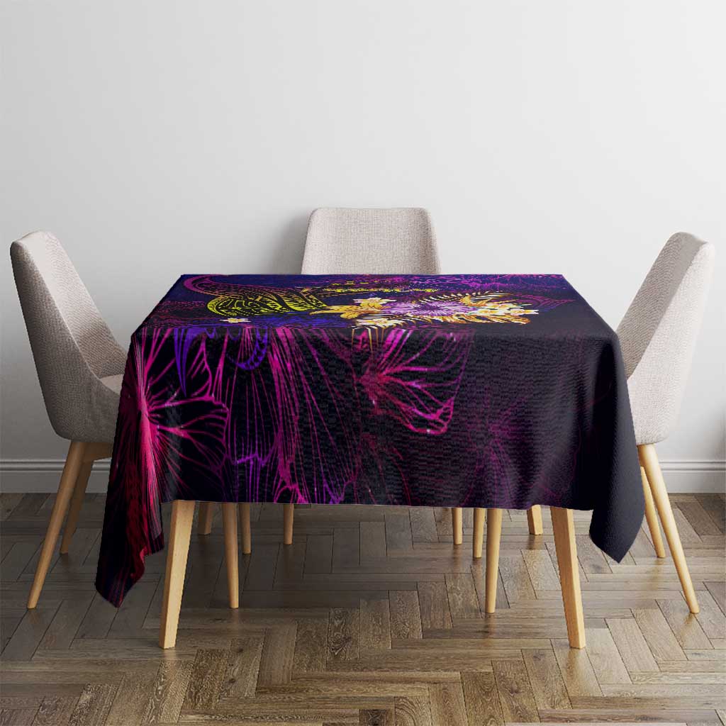 Tuvalu Tablecloth Whale Hibiscus Polynesian