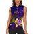 Tuvalu Women Sleeveless Polo Shirt Whale Hibiscus Polynesian