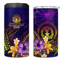 Northern Mariana Islands 4 in 1 Can Cooler Tumbler Whale Hibiscus Polynesian DT02 One Size: 16 oz Purple - Polynesian Pride