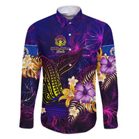 Northern Mariana Islands Family Matching Long Sleeve Bodycon Dress and Hawaiian Shirt Whale Hibiscus Polynesian