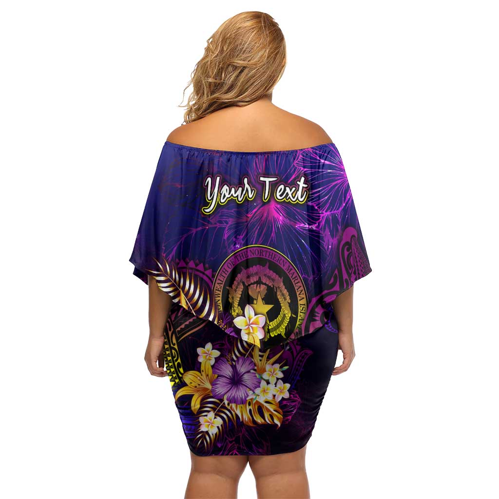 Northern Mariana Islands Family Matching Off Shoulder Short Dress and Hawaiian Shirt Whale Hibiscus Polynesian