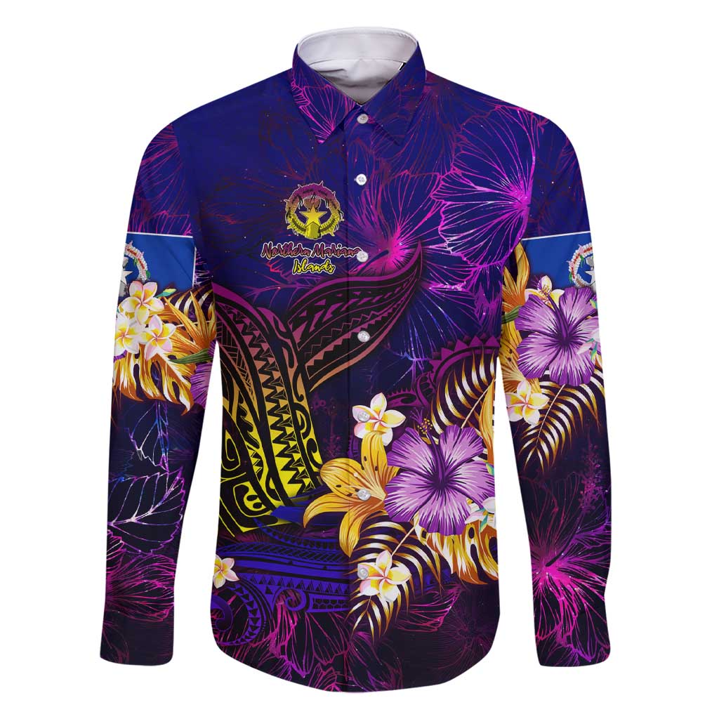 Northern Mariana Islands Family Matching Short Sleeve Bodycon Dress and Hawaiian Shirt Whale Hibiscus Polynesian