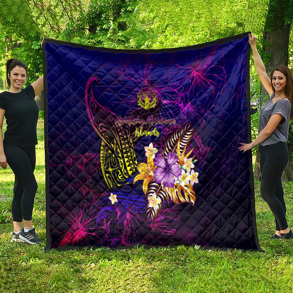 Northern Mariana Islands Quilt Whale Hibiscus Polynesian DT02 - Polynesian Pride