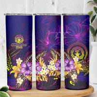 Northern Mariana Islands Skinny Tumbler Whale Hibiscus Polynesian DT02 - Polynesian Pride