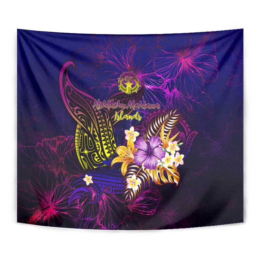 Northern Mariana Islands Tapestry Whale Hibiscus Polynesian