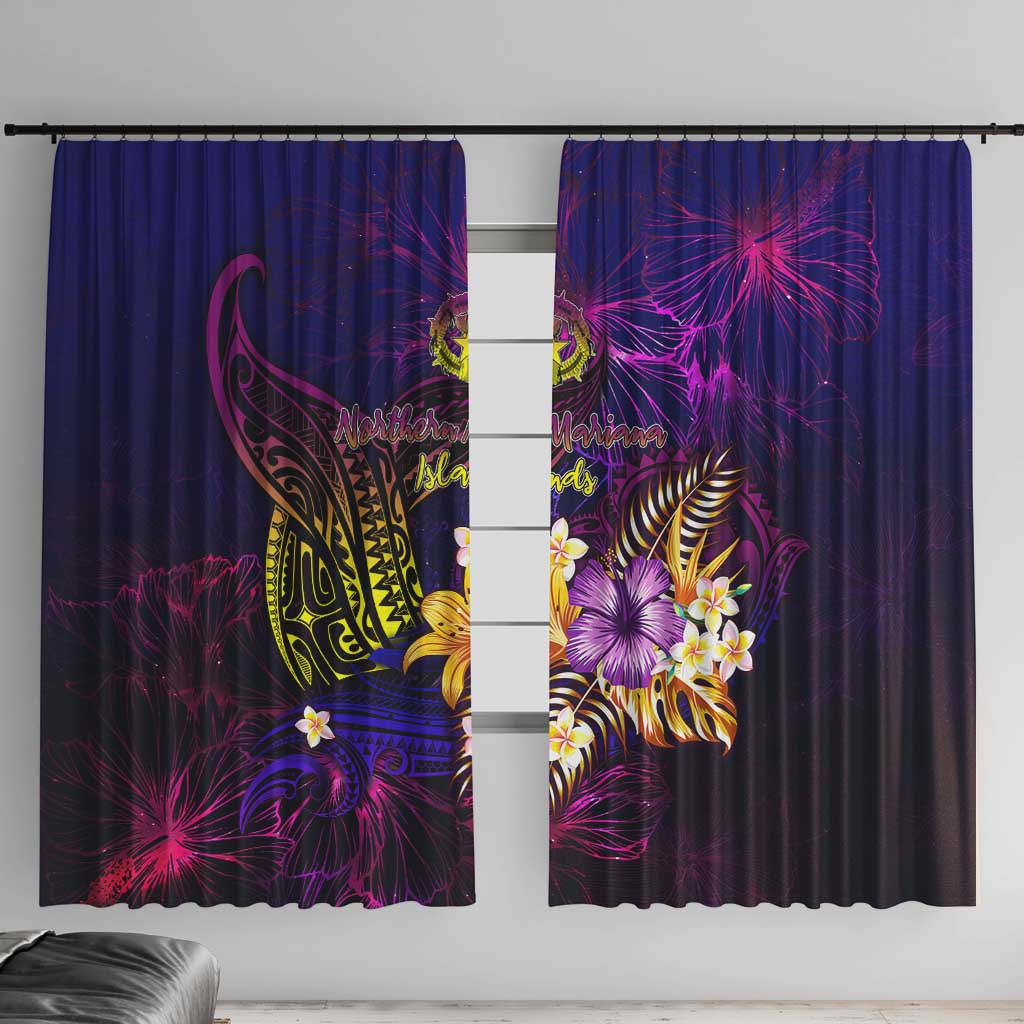 Northern Mariana Islands Window Curtain Whale Hibiscus Polynesian DT02 With Hooks Purple - Polynesian Pride