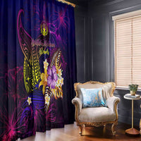 Northern Mariana Islands Window Curtain Whale Hibiscus Polynesian