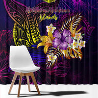 Northern Mariana Islands Window Curtain Whale Hibiscus Polynesian