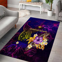 Marshall Islands Area Rug Whale Hibiscus Polynesian