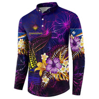 Marshall Islands Button Sweatshirt Whale Hibiscus Polynesian