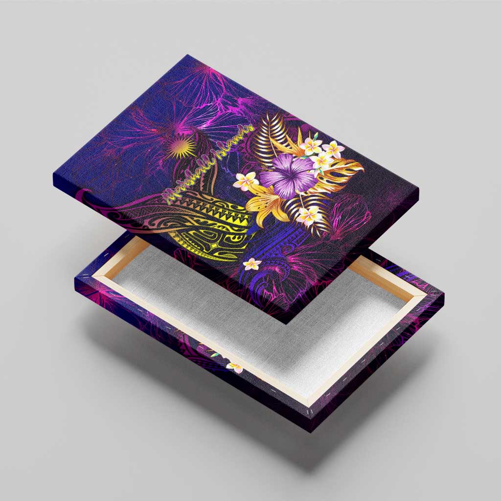 Marshall Islands Canvas Wall Art Whale Hibiscus Polynesian