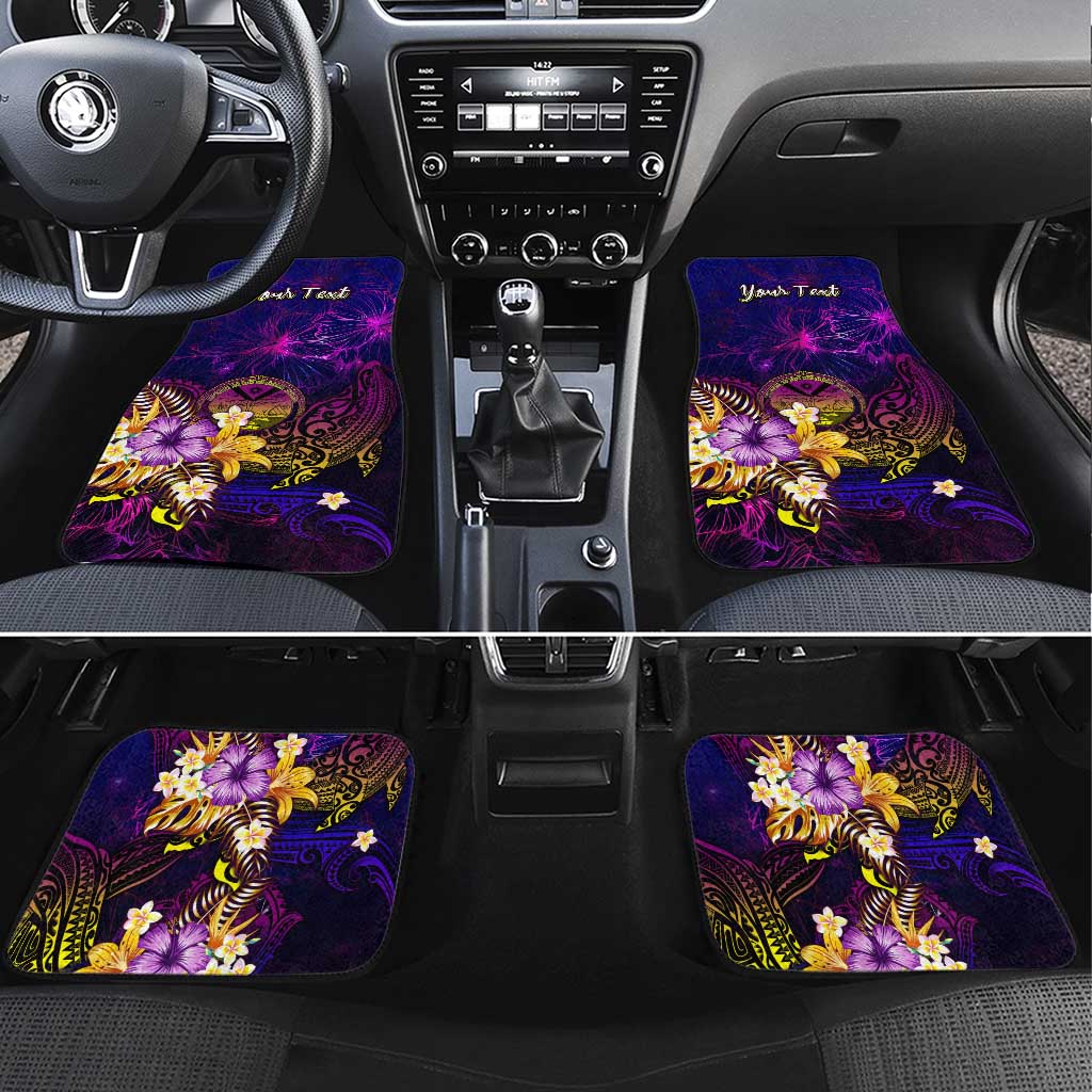 Marshall Islands Car Mats Whale Hibiscus Polynesian DT02 Set 4pcs Purple - Polynesian Pride