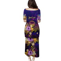 Marshall Islands Family Matching Puletasi and Hawaiian Shirt Whale Hibiscus Polynesian