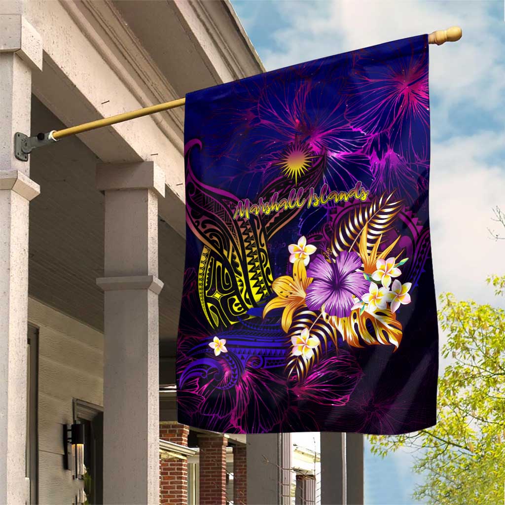 Marshall Islands Garden Flag Whale Hibiscus Polynesian