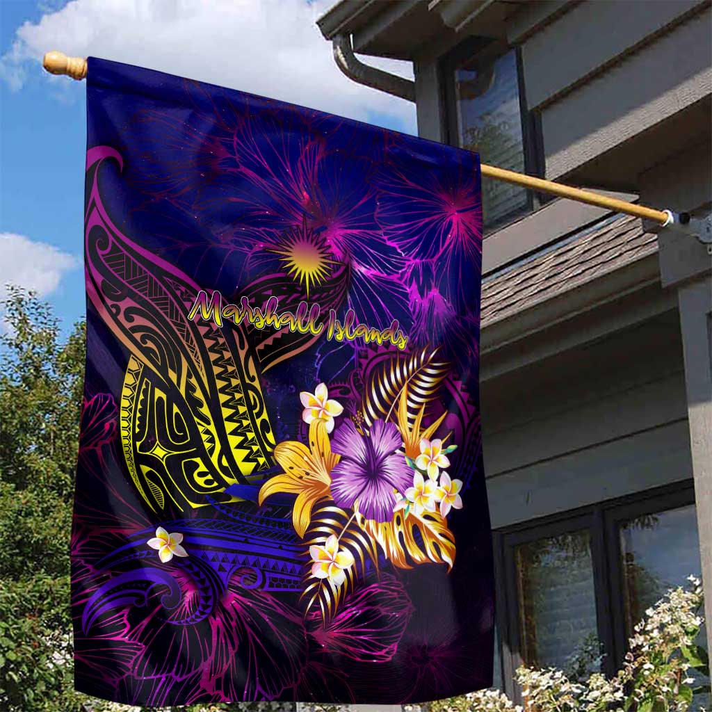 Marshall Islands Garden Flag Whale Hibiscus Polynesian