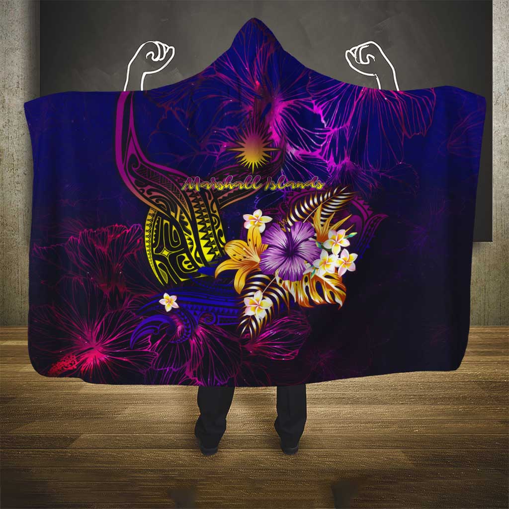 Marshall Islands Hooded Blanket Whale Hibiscus Polynesian