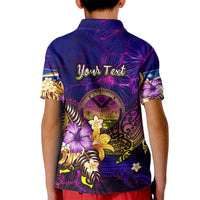 Marshall Islands Kid Polo Shirt Whale Hibiscus Polynesian