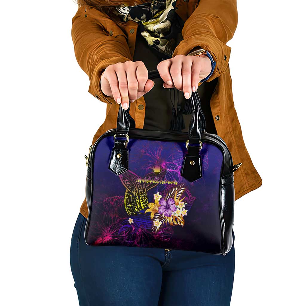 Marshall Islands Shoulder Handbag Whale Hibiscus Polynesian DT02 One Size Purple - Polynesian Pride