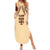 Fiji Bula Summer Maxi Dress Tapa Pattern Design DT02 Women Beige - Polynesian Pride