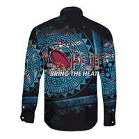 Fiji Rugby Long Sleeve Button Shirt Bring The Heat DT02 - Polynesian Pride