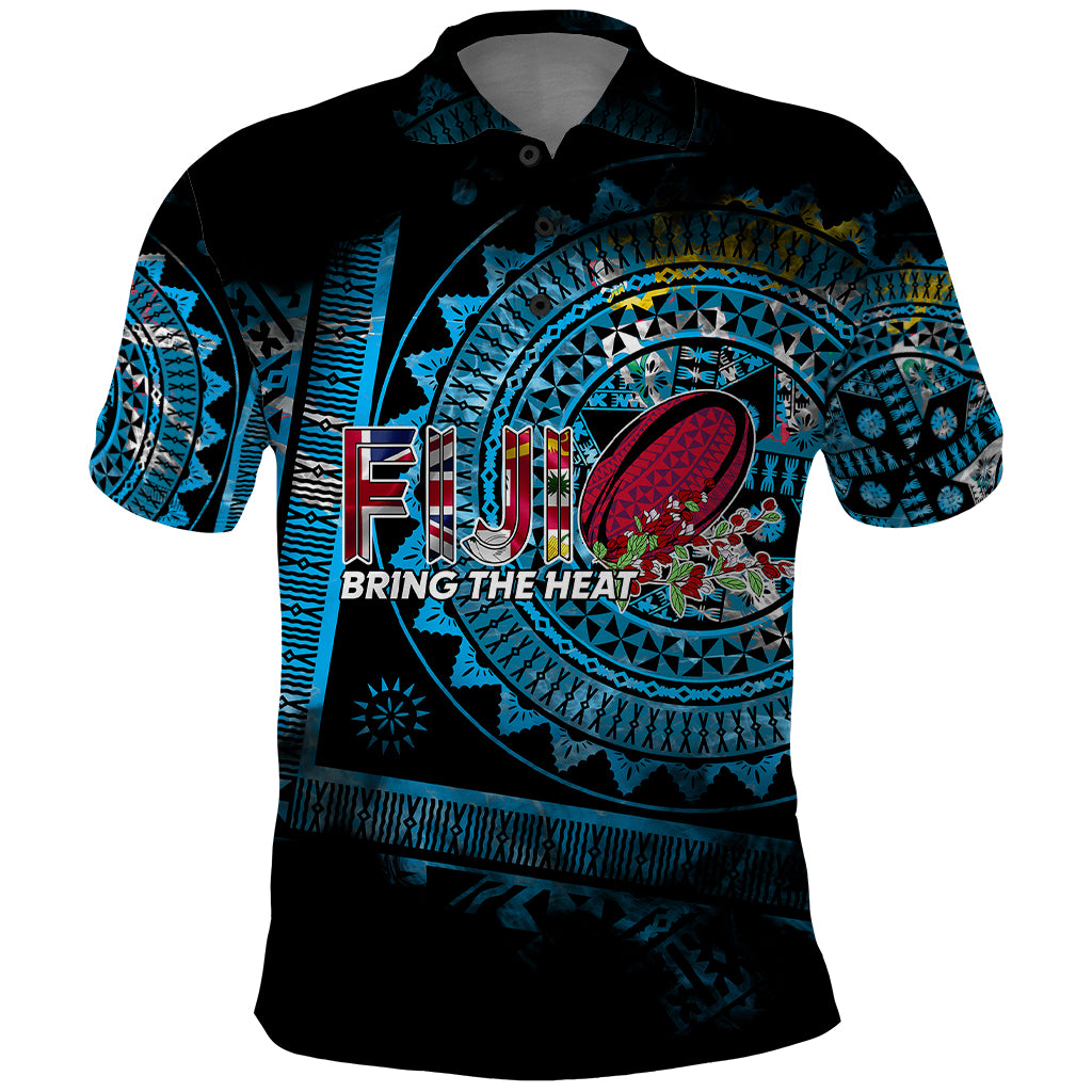Fiji Rugby Polo Shirt Bring The Heat DT02 Blue - Polynesian Pride