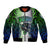 Personalised New Zealand Warriors Bomber Jacket Maori Silver Fern Green DT02 Unisex Green - Polynesian Pride