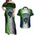 Personalised New Zealand Warriors Couples Matching Off Shoulder Maxi Dress and Hawaiian Shirt Maori Silver Fern Green DT02 Green - Polynesian Pride