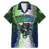 Personalised New Zealand Warriors Family Matching Mermaid Dress and Hawaiian Shirt Maori Silver Fern Green DT02 Dad's Shirt - Short Sleeve Green - Polynesian Pride