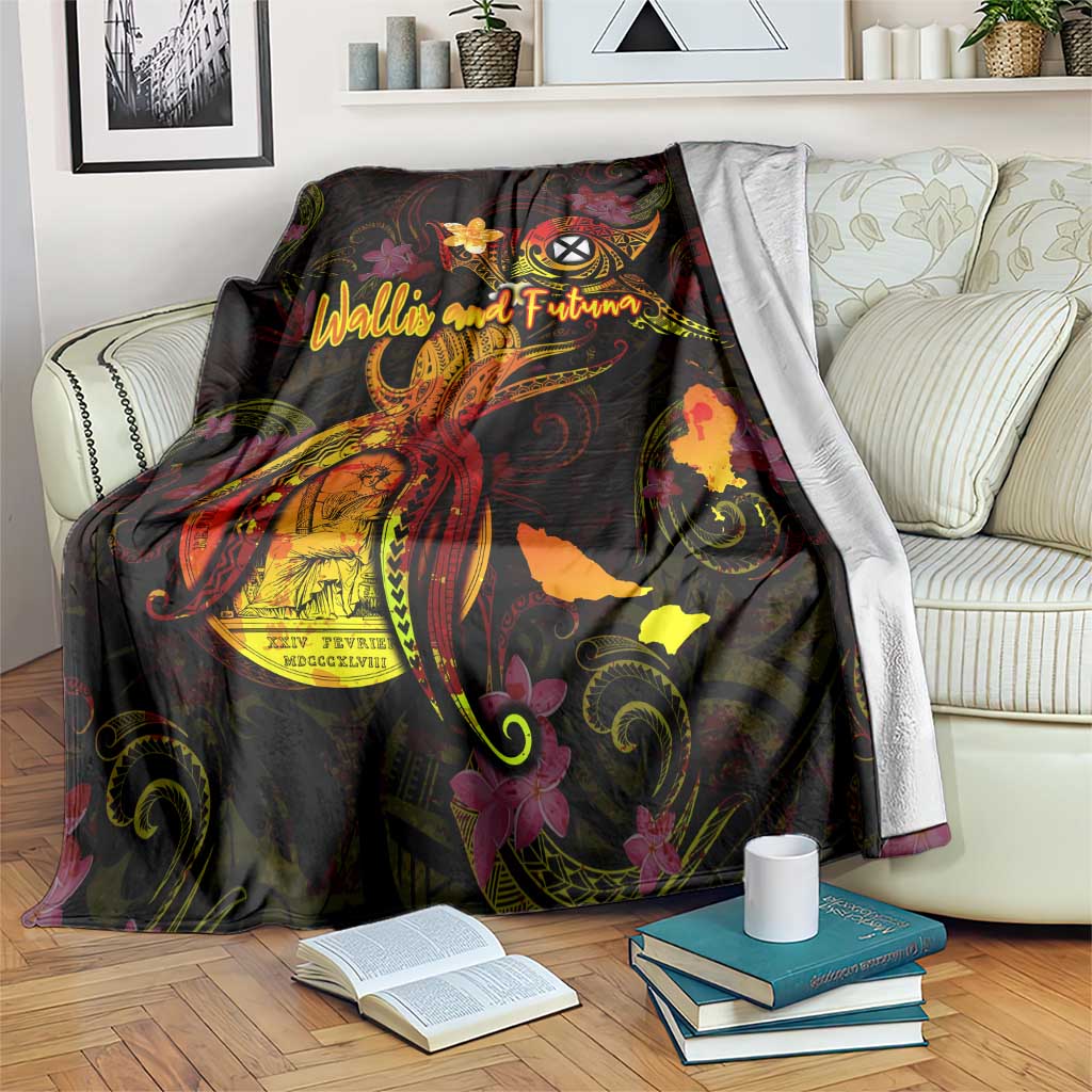 Wallis and Futuna Blanket Octopus Plumeria Polynesian Tattoo DT02 Black - Polynesian Pride