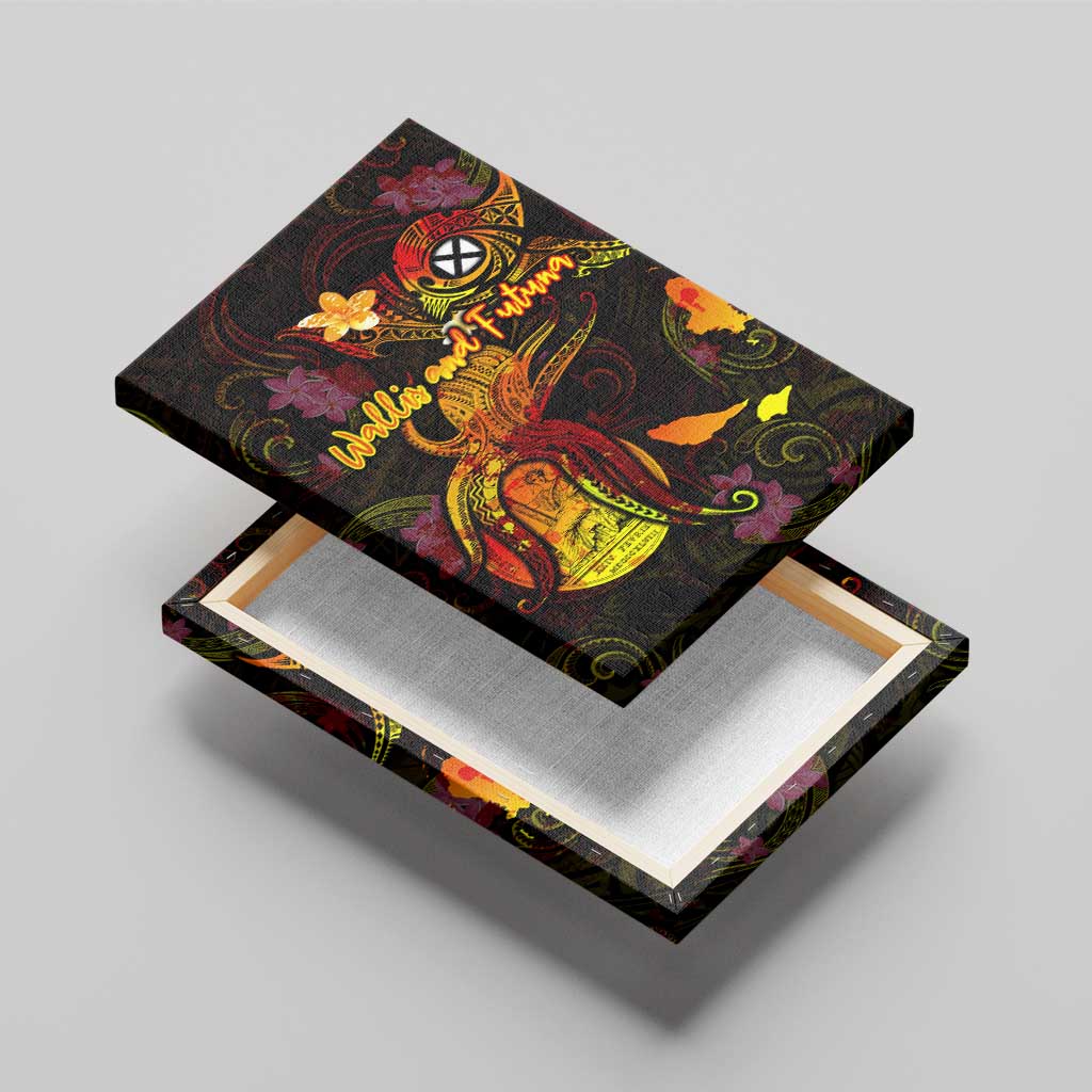 Wallis and Futuna Canvas Wall Art Octopus Plumeria Polynesian Tattoo