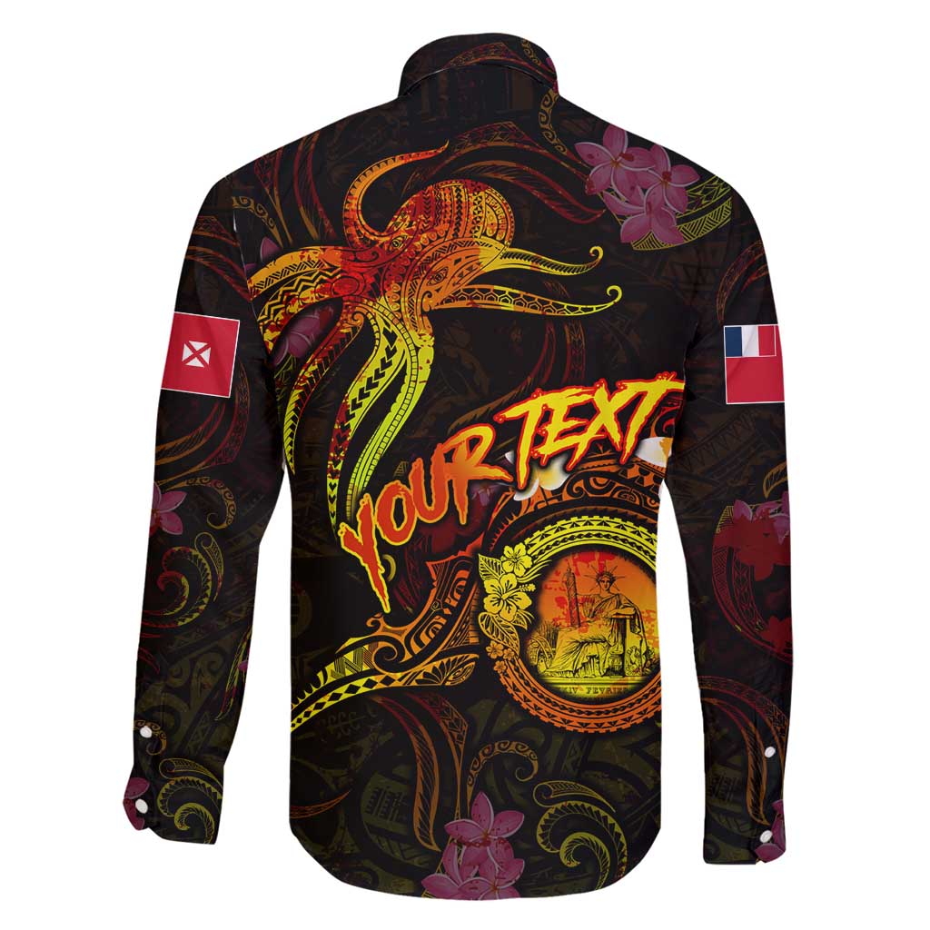 Wallis and Futuna Family Matching Off Shoulder Maxi Dress and Hawaiian Shirt Octopus Plumeria Polynesian Tattoo