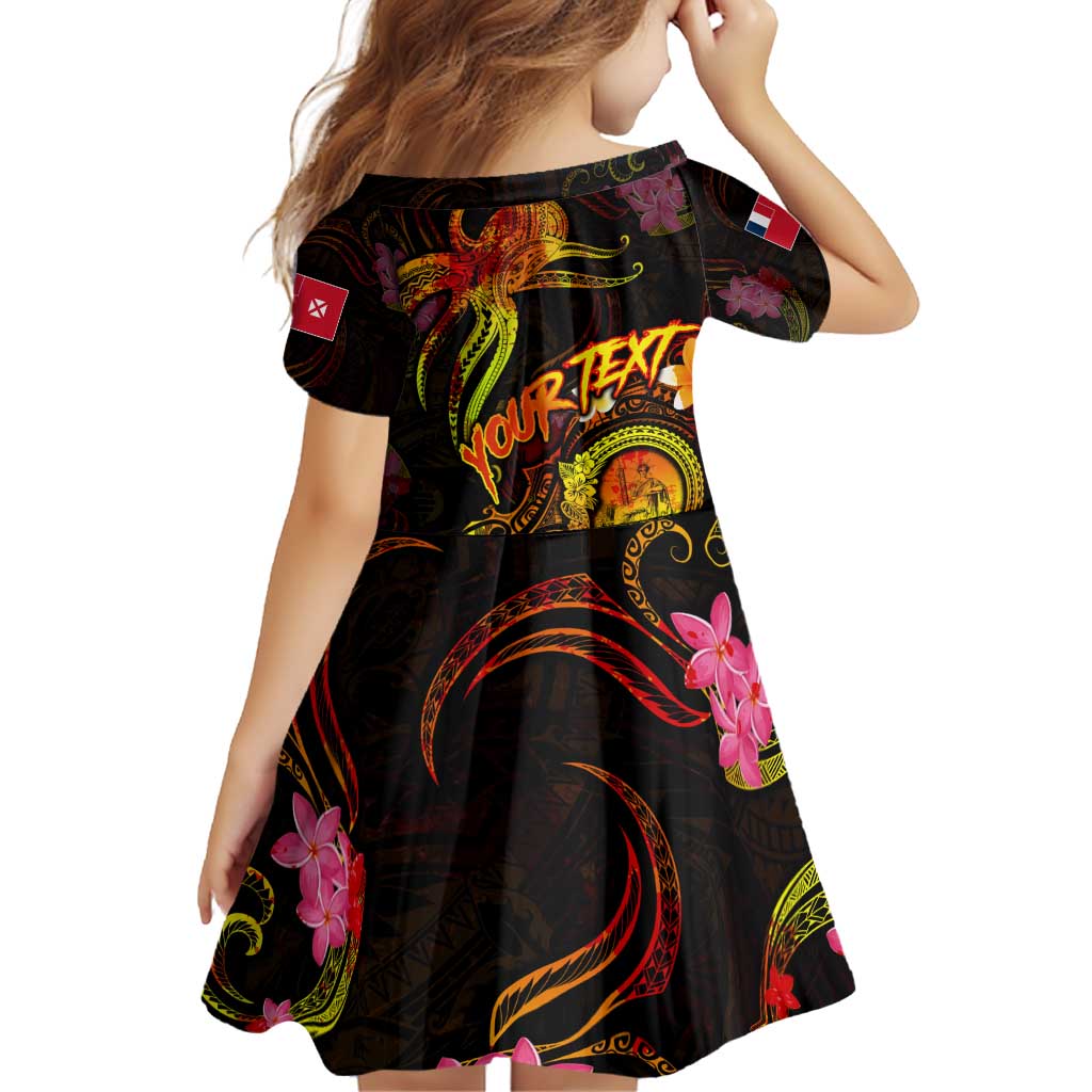 Wallis and Futuna Family Matching Off Shoulder Short Dress and Hawaiian Shirt Octopus Plumeria Polynesian Tattoo