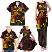 Wallis and Futuna Family Matching Tank Maxi Dress and Hawaiian Shirt Octopus Plumeria Polynesian Tattoo