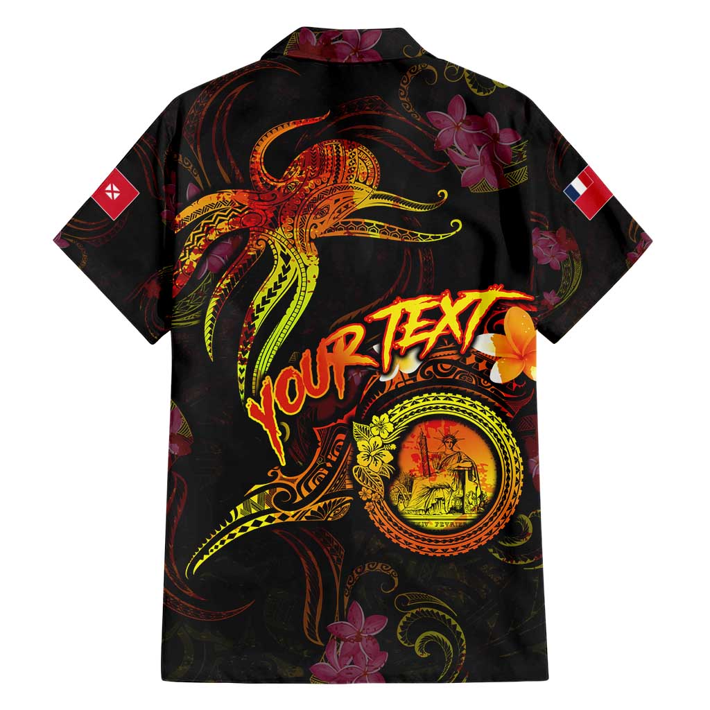 Wallis and Futuna Hawaiian Shirt Octopus Plumeria Polynesian Tattoo