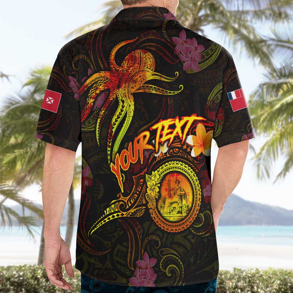 Wallis and Futuna Hawaiian Shirt Octopus Plumeria Polynesian Tattoo