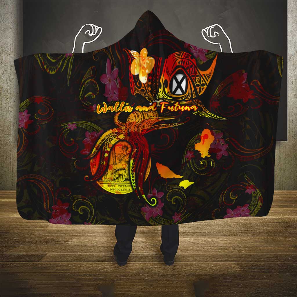 Wallis and Futuna Hooded Blanket Octopus Plumeria Polynesian Tattoo