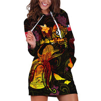 Wallis and Futuna Hoodie Dress Octopus Plumeria Polynesian Tattoo