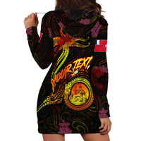 Wallis and Futuna Hoodie Dress Octopus Plumeria Polynesian Tattoo