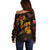 Wallis and Futuna Off Shoulder Sweater Octopus Plumeria Polynesian Tattoo
