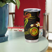 Wallis and Futuna Tumbler Cup Octopus Plumeria Polynesian Tattoo