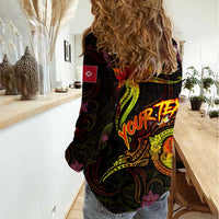 Wallis and Futuna Women Casual Shirt Octopus Plumeria Polynesian Tattoo