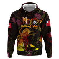 Wallis and Futuna Zip Hoodie Octopus Plumeria Polynesian Tattoo