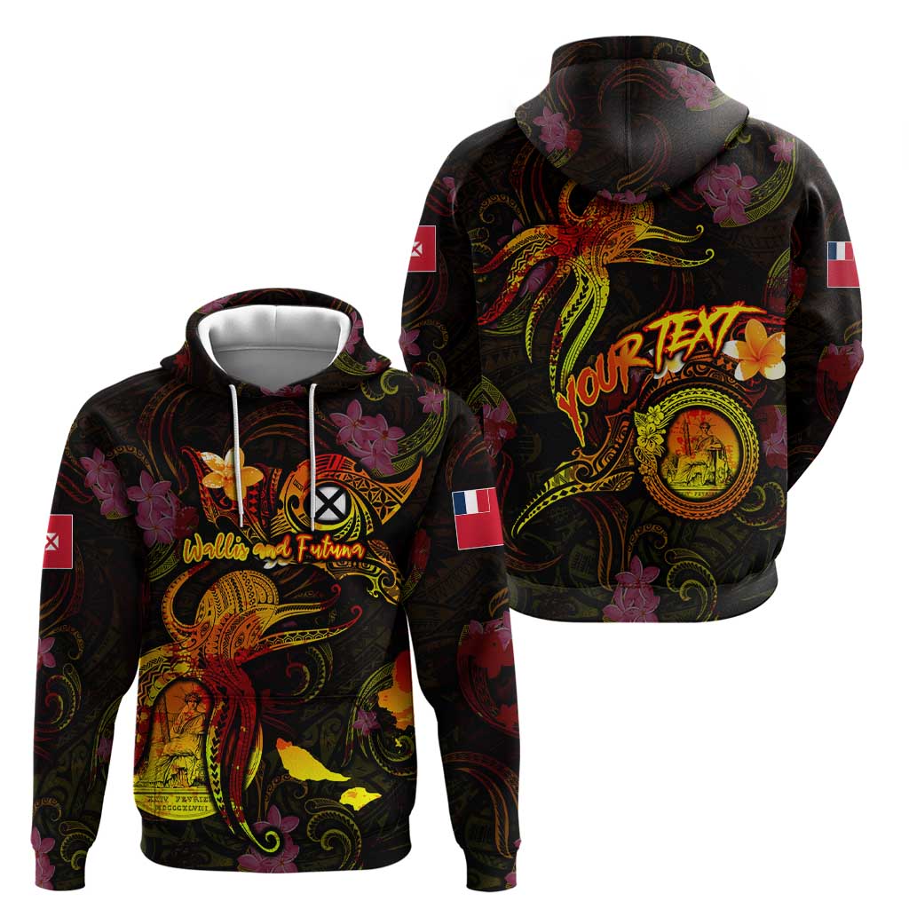 Wallis and Futuna Zip Hoodie Octopus Plumeria Polynesian Tattoo
