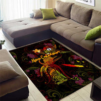 New Caledonia Area Rug Octopus Plumeria Polynesian Tattoo